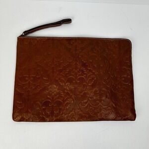 Patricia Nash Cassini Leather Computer Bag Burnished Tooled EUC